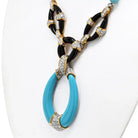 Kutchinsky Platinum & 18K Yellow Gold Turquoise Onyx And Diamond Necklace - The Back Vault