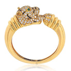 David Webb Platinum & 18K Yellow Gold Tiger Diamond And Enamel Animal Bangle Bracelet - The Back Vault