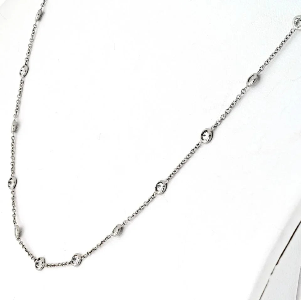 Platinum 1.96cttw Round Diamond By The Yard Diamonds by the Yard Necklace - The Back Vault
