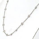 Platinum 3.40cttw Round Diamond By The Yard Chain Necklace - The Back Vault