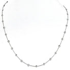 Platinum 3.40cttw Round Diamond By The Yard Chain Necklace - The Back Vault
