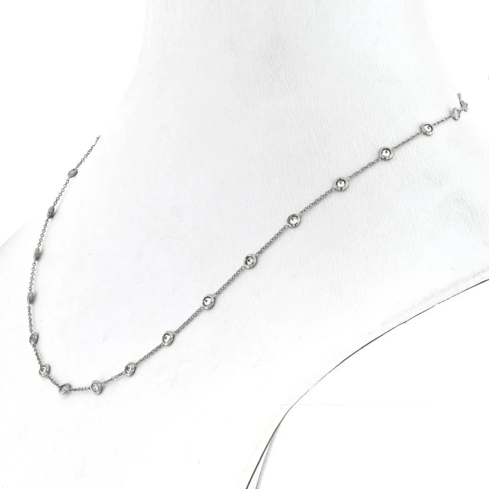 Platinum 2.44cttw Round Diamond By The Yard Diamonds by the Yard Necklace - The Back Vault