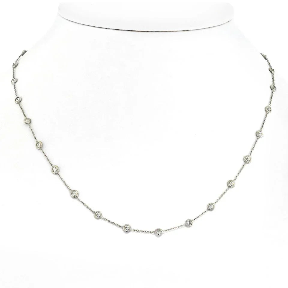 Platinum 2.44cttw Round Diamond By The Yard Diamonds by the Yard Necklace - The Back Vault
