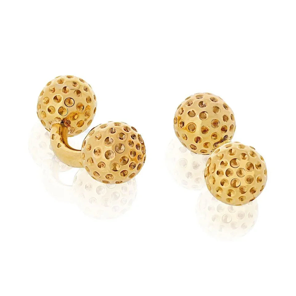 Hermes 18K Yellow Gold Golf Ball Cuff Links - The Back Vault