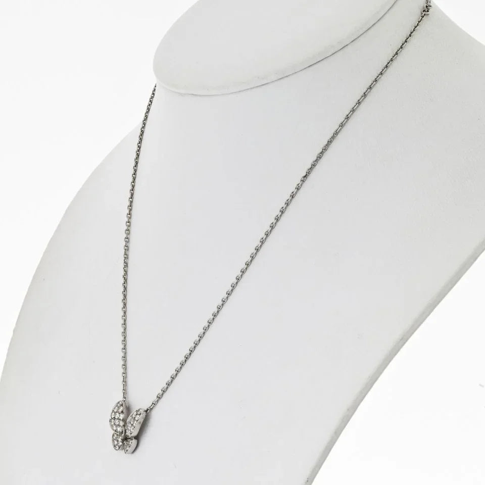Van Cleef & Arpels 18K White Gold Diamond Butterfly Necklace - The Back Vault