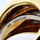 David Webb Platinum & 18K Yellow Gold Diamond Sapphire And Ruby Ring - The Back Vault