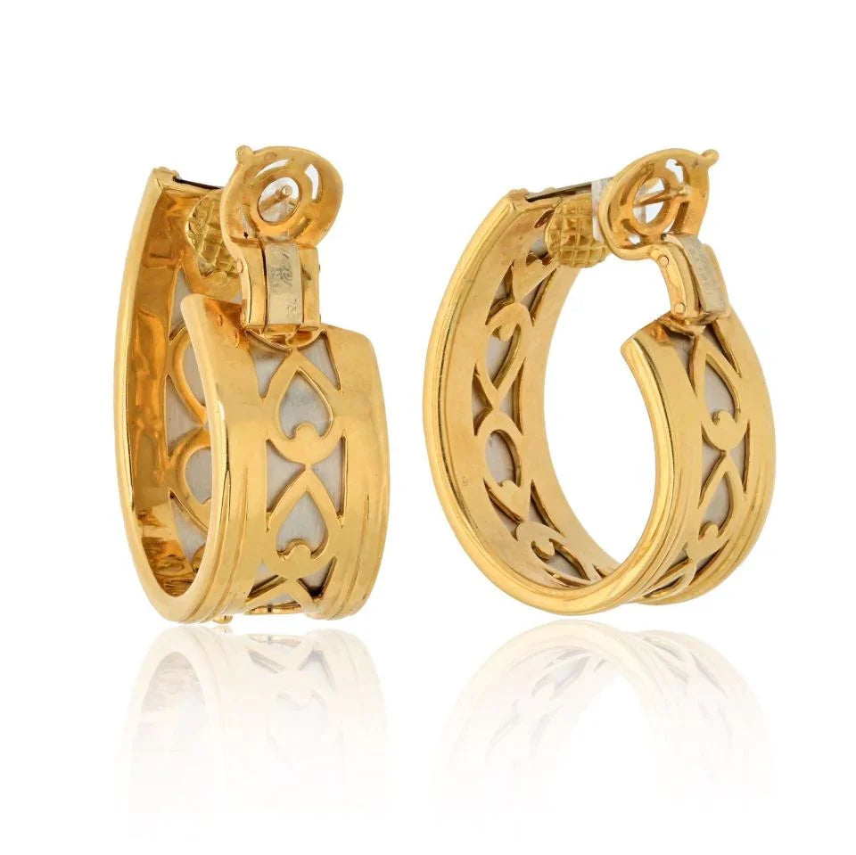 Cartier Platinum & 18K Yellow Gold Walking Panthere Earrings - The Back Vault