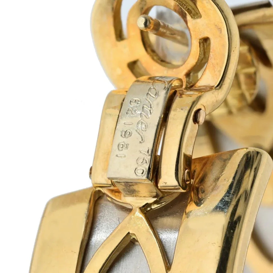 Cartier Platinum & 18K Yellow Gold Walking Panthere Earrings - The Back Vault