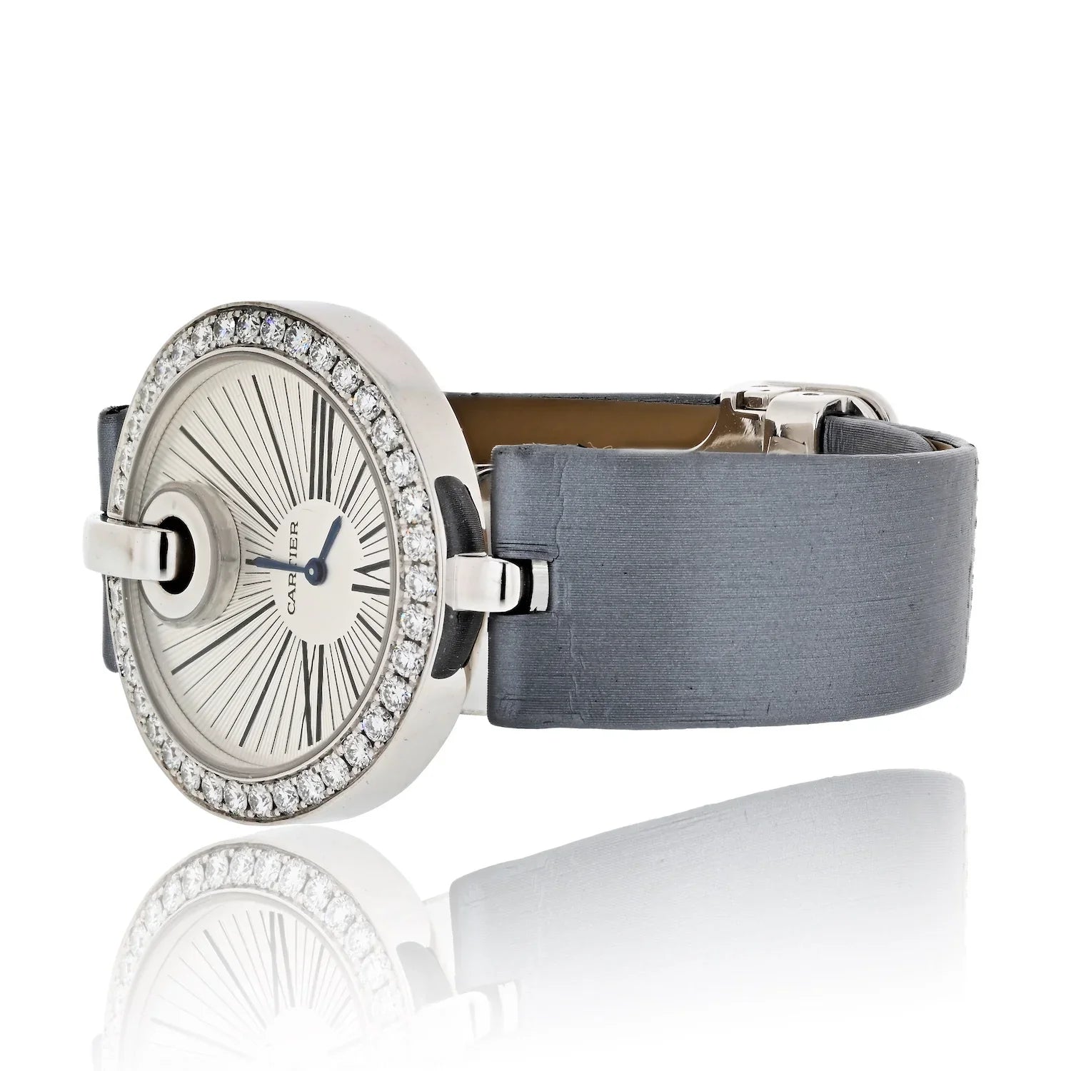 Cartier 18K White Gold Captive 35mm Diamond Dial Ref 3120 Women Watch - The Back Vault