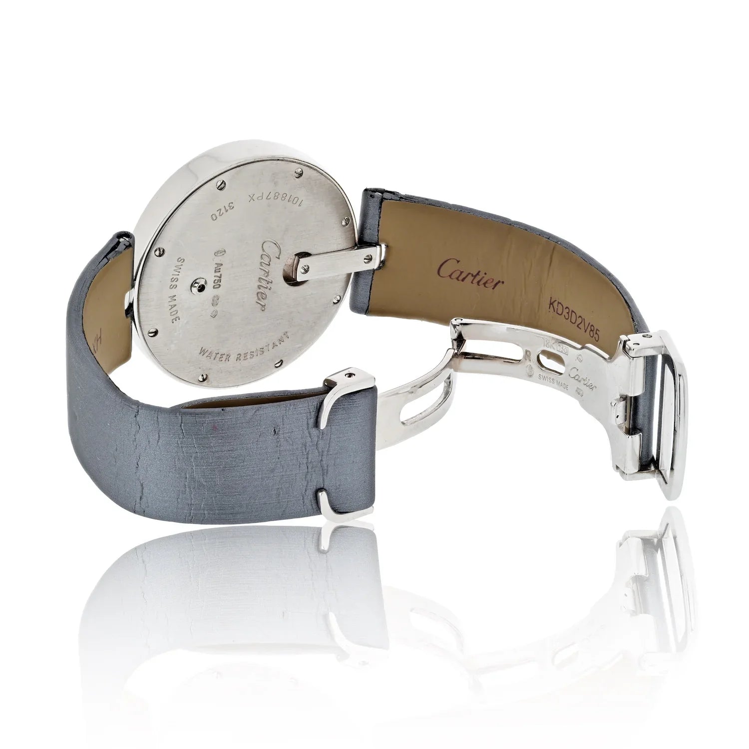 Cartier 18K White Gold Captive 35mm Diamond Dial Ref 3120 Women Watch - The Back Vault