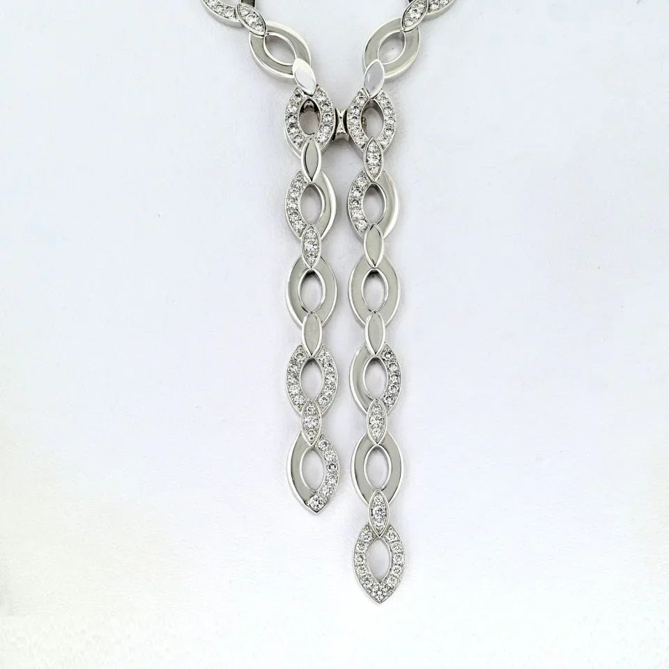 Cartier 18K White Gold Diadea Lariat 6.65cttw Necklace - The Back Vault