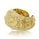 David Webb Platinum & 18K Yellow Gold Textured Diamond Nugget Bracelet - The Back Vault