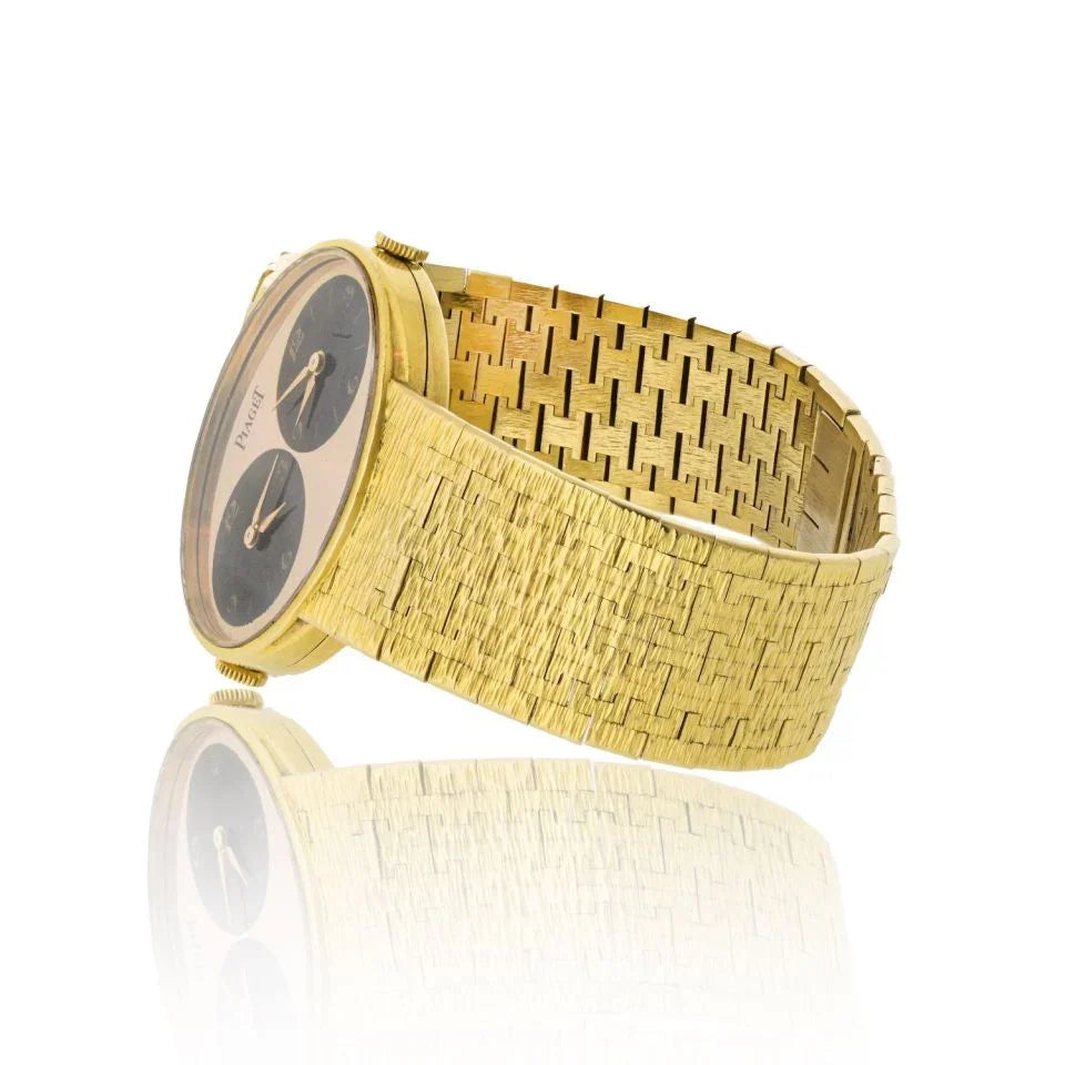 Piaget 18K Yellow Gold Twin Time Circa 1970's Watch - The Back Vault