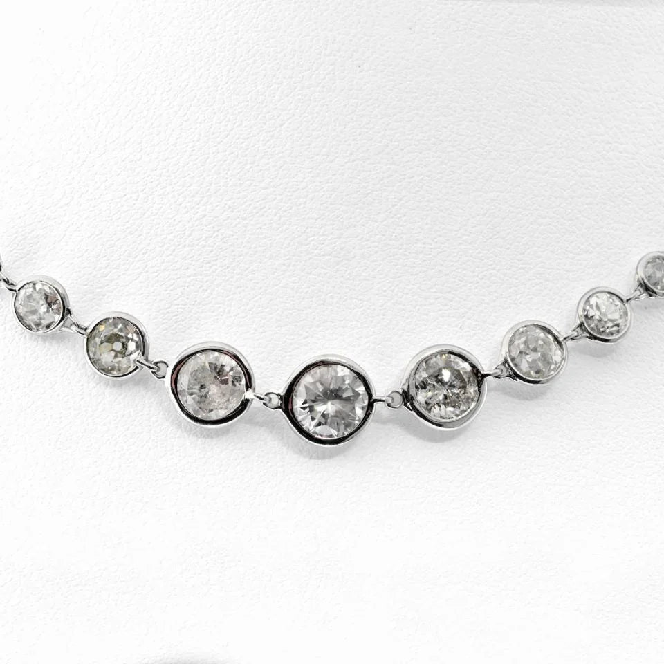 18K White Gold 10.58 Diamond Choker Necklace - The Back Vault