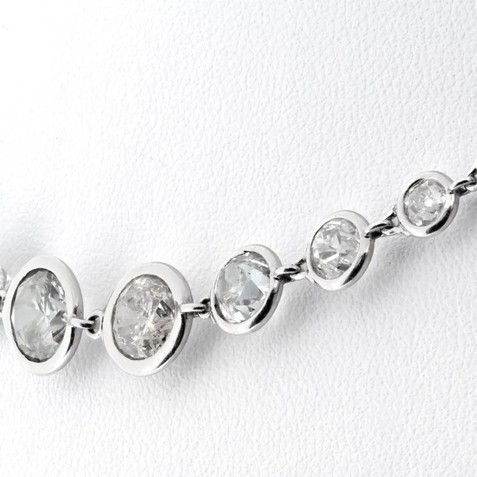 18K White Gold 10.58 Diamond Choker Necklace - The Back Vault