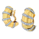 Platinum & 18K Yellow Gold 11.50cttw Large Shrimp Clip Earrings - The Back Vault