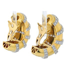 Platinum & 18K Yellow Gold 11.50cttw Large Shrimp Clip Earrings - The Back Vault