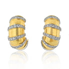 Platinum & 18K Yellow Gold 11.50cttw Large Shrimp Clip Earrings - The Back Vault