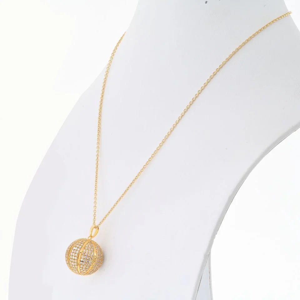 14K Yellow Gold 8.00cttw Diamond Basketball Necklace - The Back Vault