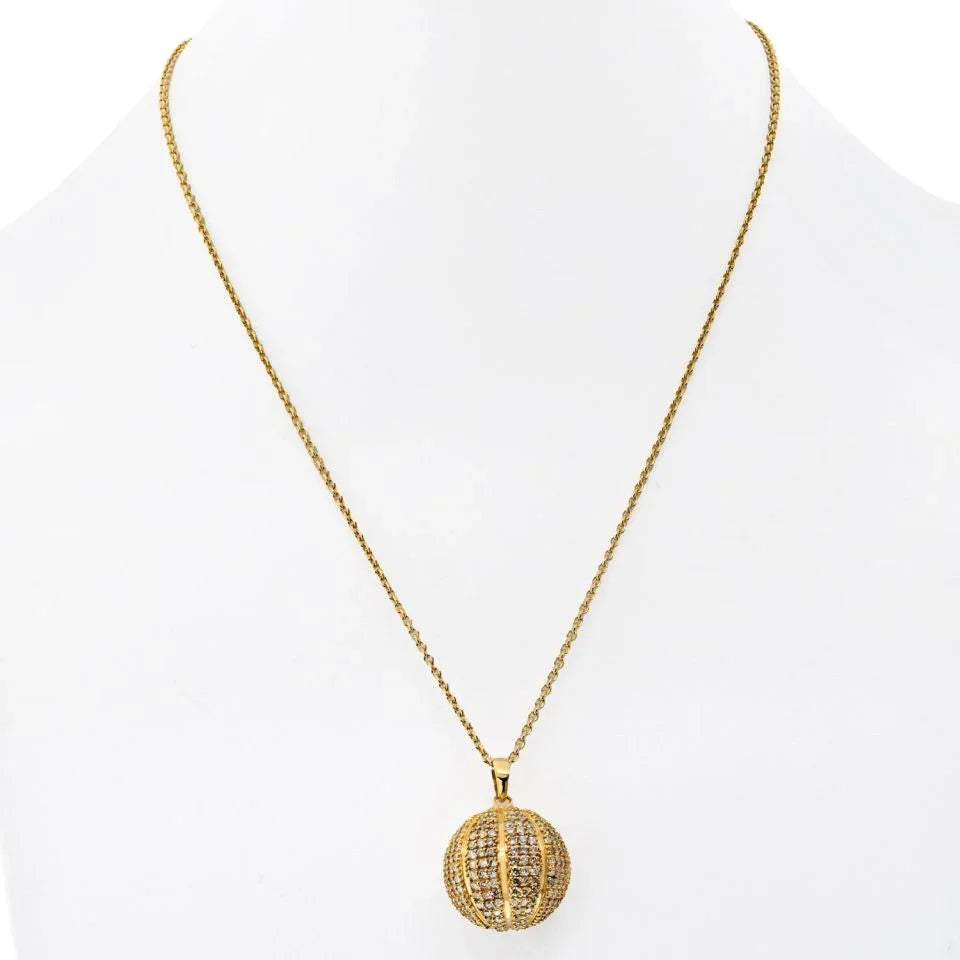 14K Yellow Gold 8.00cttw Diamond Basketball Necklace - The Back Vault