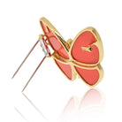 Van Cleef & Arpels Platinum & 18K Yellow Gold Coral Papillon Butterfly Brooch - The Back Vault