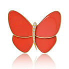 Van Cleef & Arpels Platinum & 18K Yellow Gold Coral Papillon Butterfly Brooch - The Back Vault