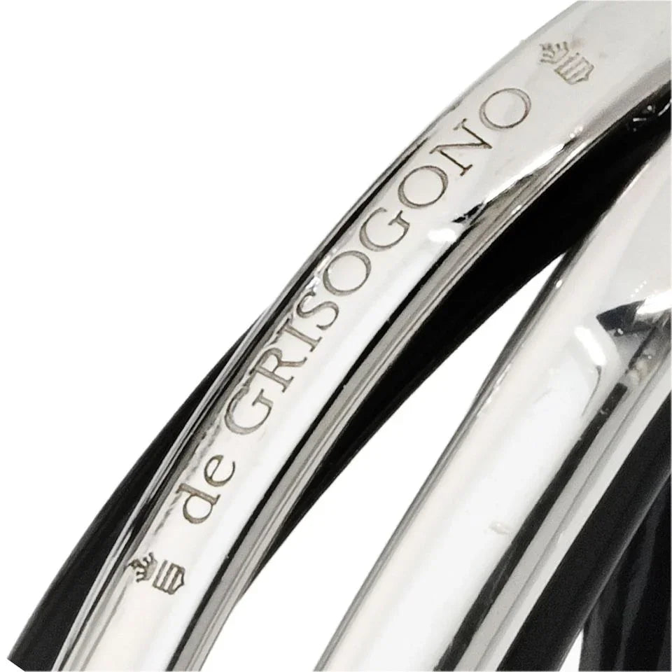 De Grisogono 18K White Gold Black Diamond Hoop Earrings - The Back Vault