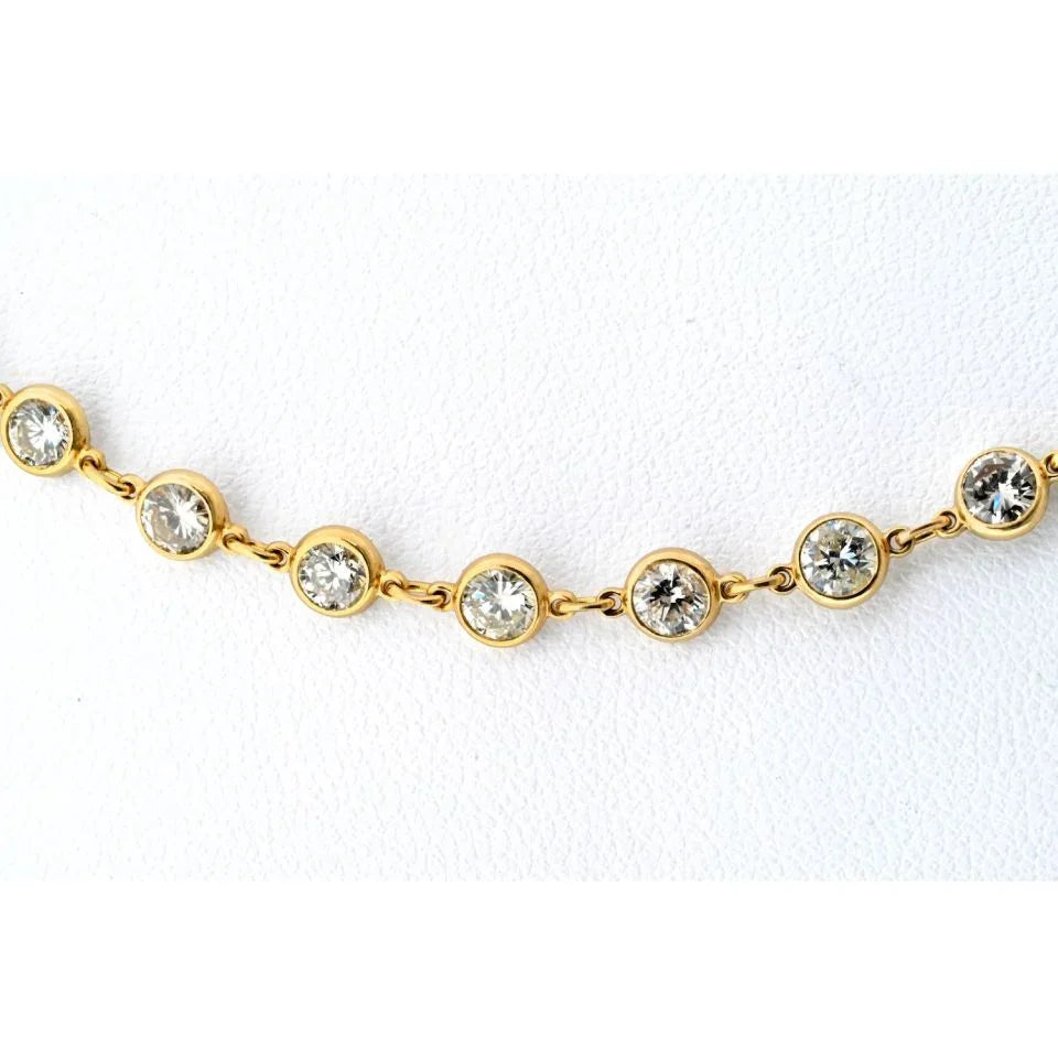 18K Yellow Gold 11.68cttw Diamond By The Yard Necklace - The Back Vault