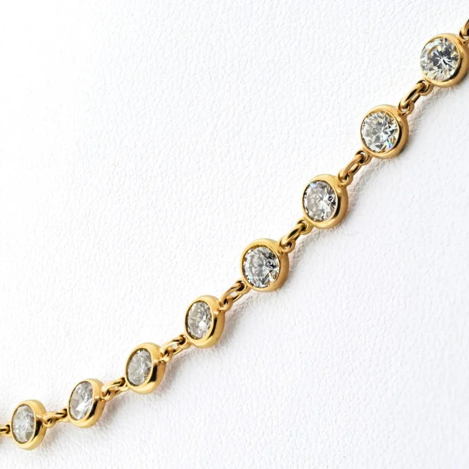 18K Yellow Gold 11.68cttw Diamond By The Yard Necklace - The Back Vault