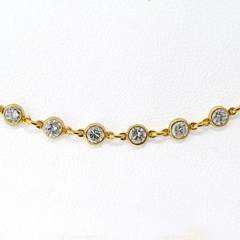 18K Yellow Gold 6.02cttw Diamond By The Yard Necklace - The Back Vault