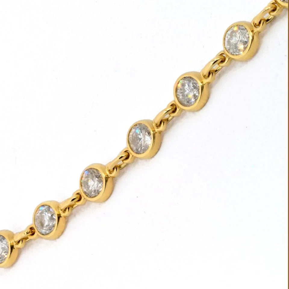18K Yellow Gold 6.02cttw Diamond By The Yard Necklace - The Back Vault