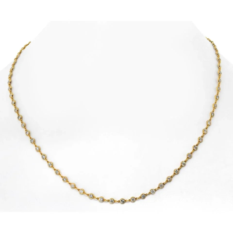 18K Yellow Gold 6.02cttw Diamond By The Yard Necklace - The Back Vault
