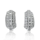 Cartier Platinum 8.00cttw Diamond Huggie With Round And Baguette Earrings - The Back Vault
