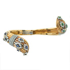 David Webb 18K Yellow Gold Diamond And Gemset Bypass Bracelet - The Back Vault