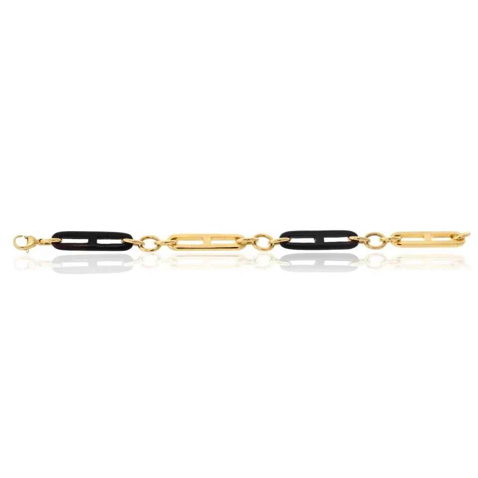 Gucci 18K Yellow Gold Vintage Gold and Wood Bracelet - The Back Vault