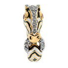 David Webb Platinum & 18K Yellow Gold Zebra With Diamonds And Ruby Eyes Ring - The Back Vault