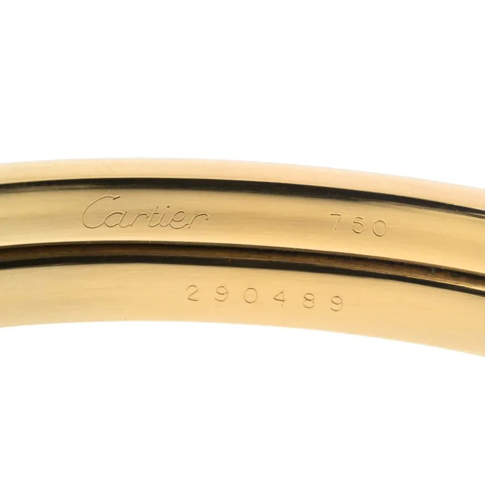 Cartier 18K Yellow Gold Double Head Hematite Cuff Bracelet - The Back Vault