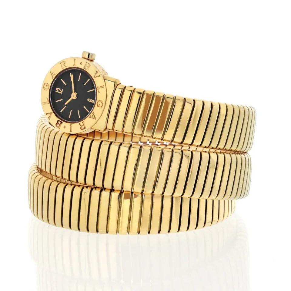 Bvlgari 18K Yellow Gold BB19 Tubogas Wrap Around Serpent Vintage Watch - The Back Vault