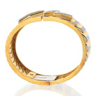 David Webb Platinum & 18K Yellow Gold Stripe Black Enamel Diamond Zig Zag Bracelet - The Back Vault