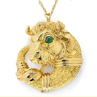 David Webb Platinum & 18K Yellow Gold Taurus Bull Pin/Pendant On A Chain Necklace - The Back Vault