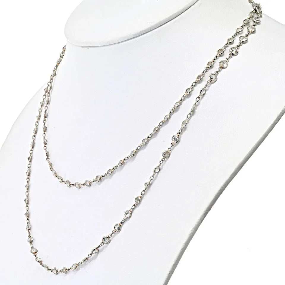 Platinum Diamond By The Yard 36 Inches Chain Necklace - The Back Vault
