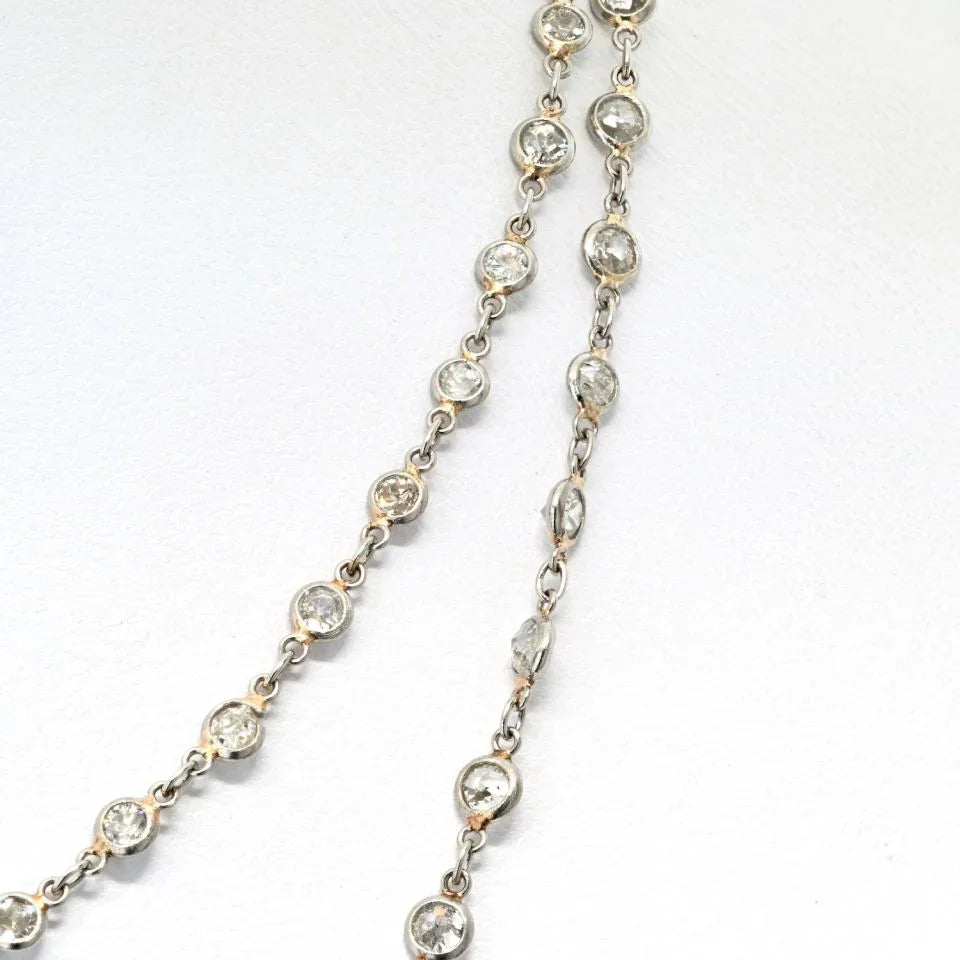 Platinum Diamond By The Yard 36 Inches Chain Necklace - The Back Vault