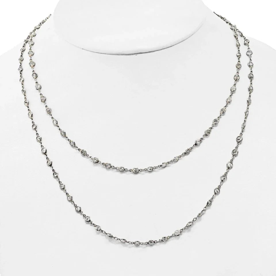 Platinum Diamond By The Yard 36 Inches Chain Necklace - The Back Vault