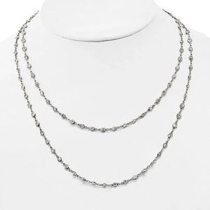 Platinum Diamond By The Yard 36 Inches Chain Necklace