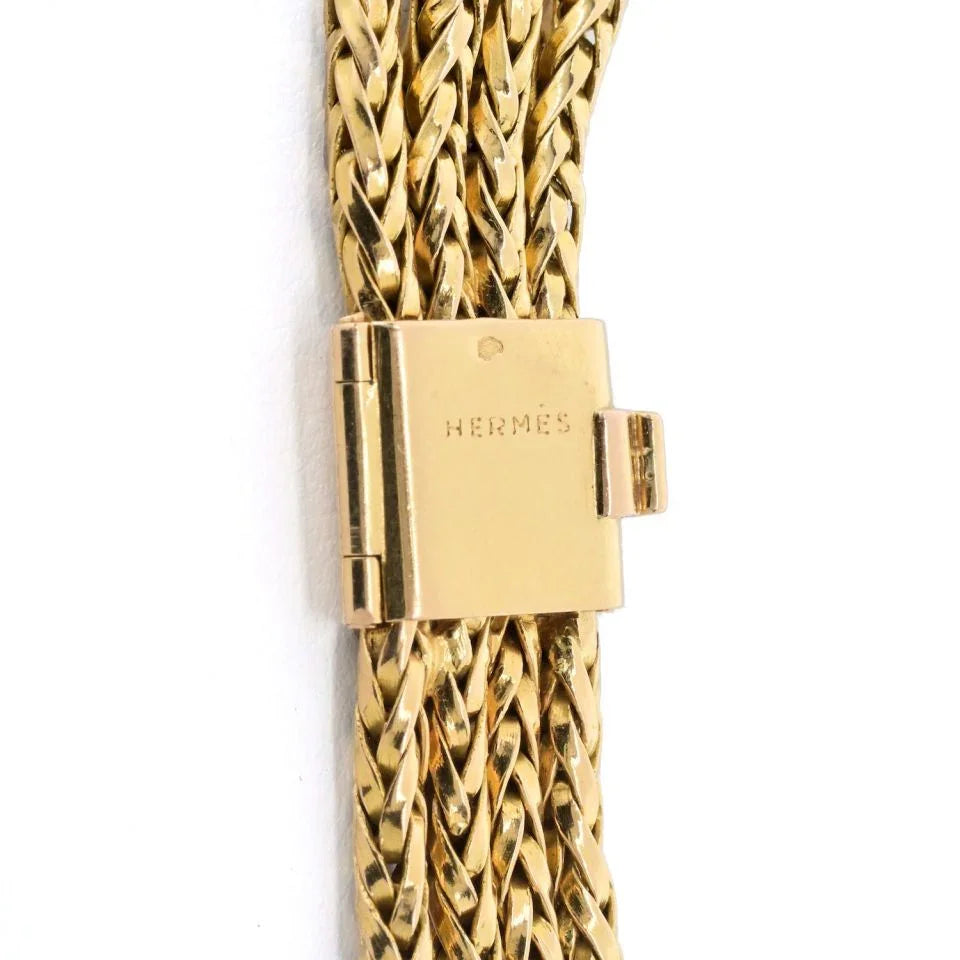 Hermes 18K Yellow Gold 61.50cttw Citrine Braided Choker Necklace - The Back Vault