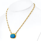 Cartier 18K Yellow Gold 1970's Fire Opal Bezel Set Necklace - The Back Vault