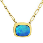 Cartier 18K Yellow Gold 1970's Fire Opal Bezel Set Necklace - The Back Vault
