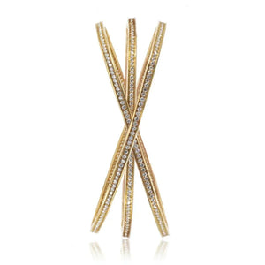 Cartier 18K Yellow Gold Trinity Diamond Slip On Bracelet
