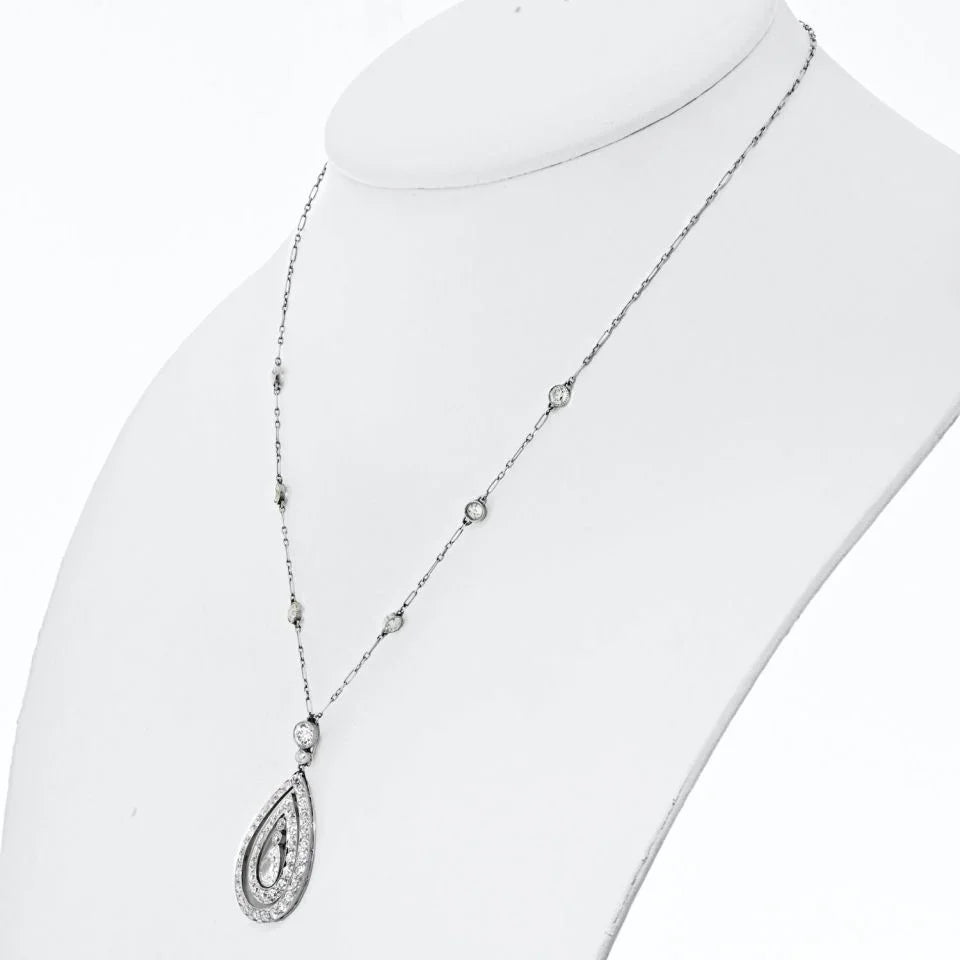 J.E. Caldwell Platinum 3.85cttw Diamond Pendant On A Diamond By The Yard Chain - The Back Vault