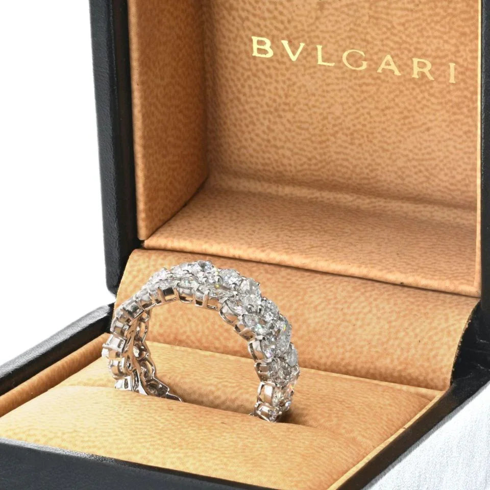 Bvlgari Platinum 9.00cttw Marquise And Round Diamond Ring - The Back Vault